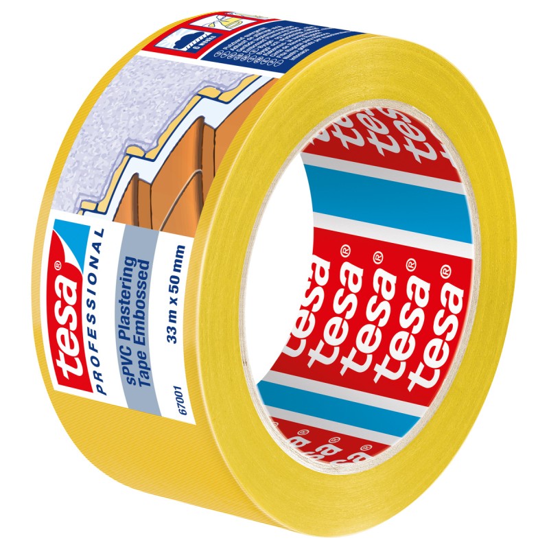 ADHESIF PVC STRIE POUR DECOUPE FACILITEE 67001 JAUNE 33 M X 50 MM