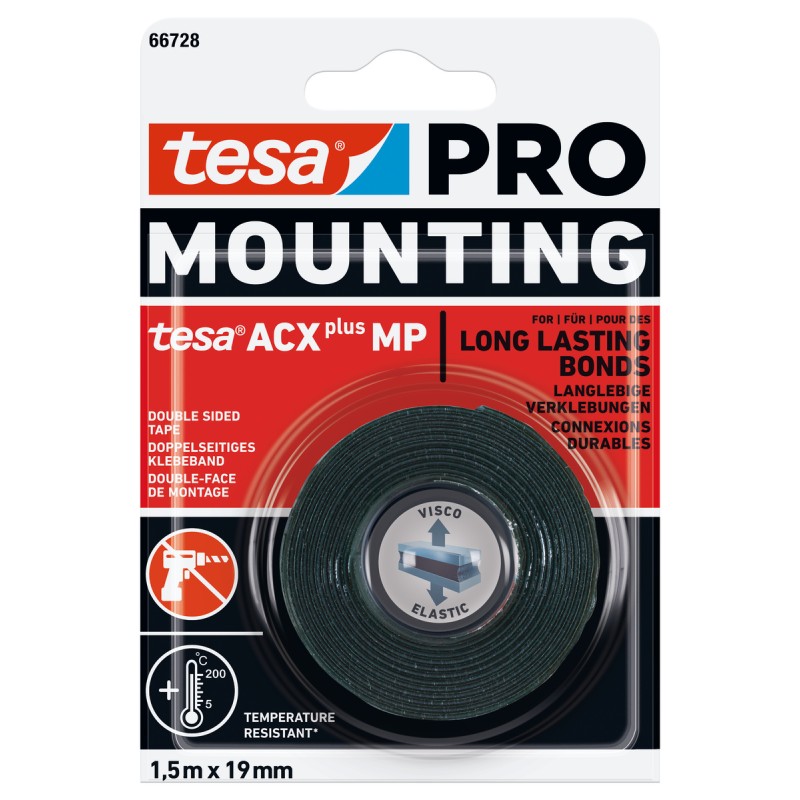DOUBLE-FACE DE MONTAGE ACX+ 66728 NOIR 5 M X 19 MM DOUBLE-FACE DE MONTAGE ACX+ 66728 NOIR 5 M X 19 MM
