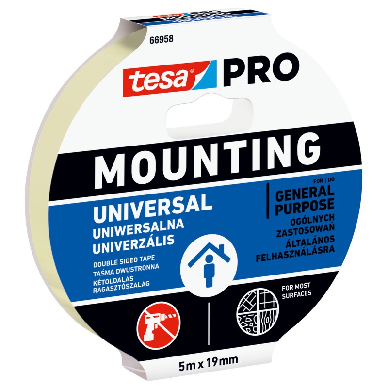 DOUBLE-FACE MOUSSE DE MONTAGE STANDARD 66958 BLANC 5 M X 19 MM