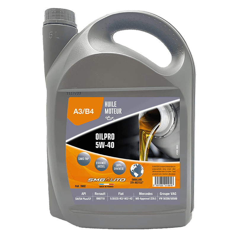 LUBRIFIANT OILPRO A3/B4 5W40 SMB AUTO 5L