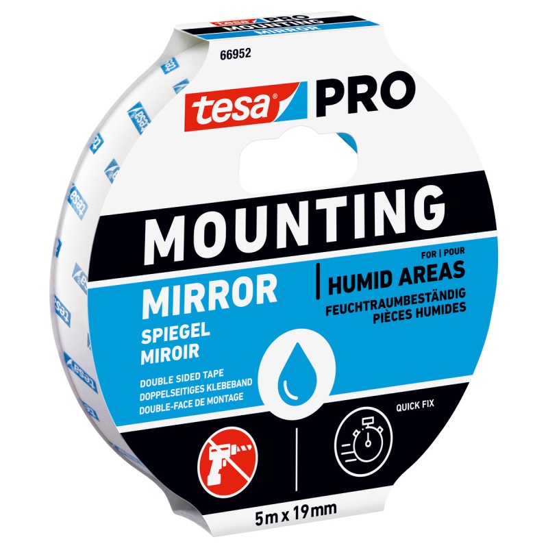 DOUBLE-FACE DE MONTAGE MOUSSE SPECIAL SALLE DE BAINS 66952  BLANC 5M X 19MM