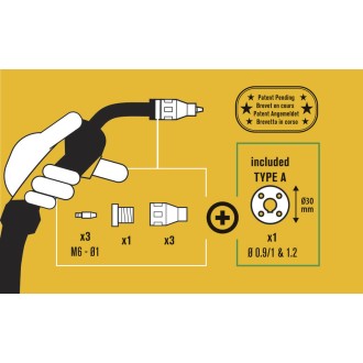 KIT DE SOUDAGE SANS GAZ POUR TORCHE 250A TYPE A