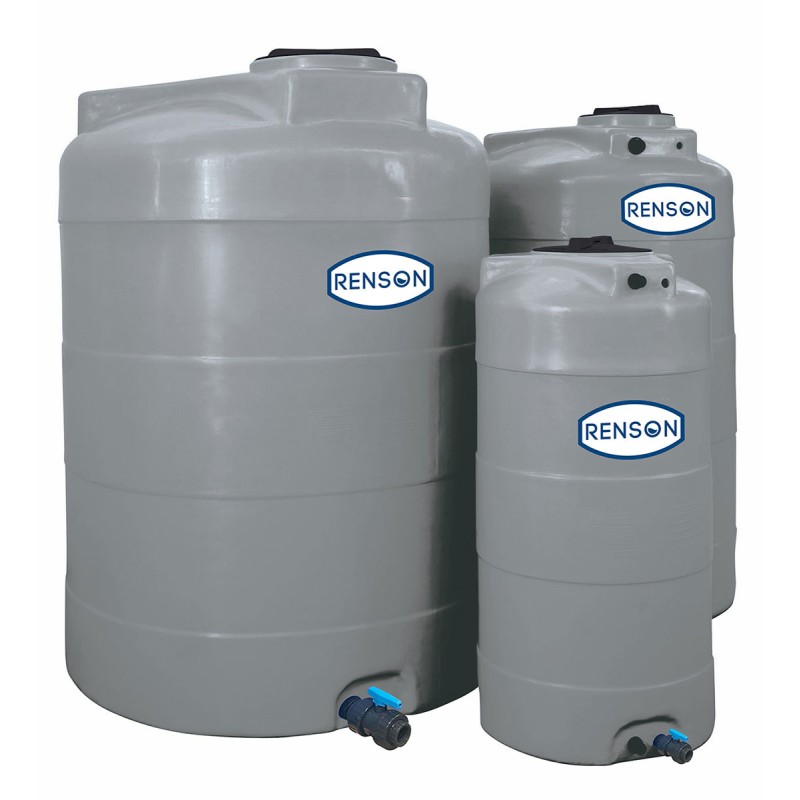 CUVE STOCKAGE VERTICALE GRISE EN PE 5000L PRE EQUIPEE